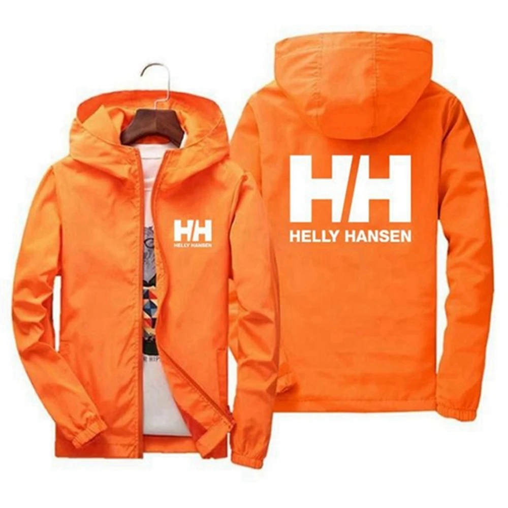 

2023 New Spring and Autumn Men's Jacket HH Thin Windproof Coat Couple Hooded Sunscreen Jacket Men's Harajuku Style