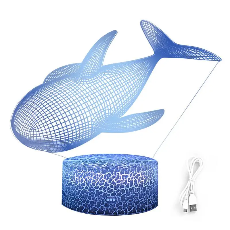 

3D Whale Night Light Colorful Lights 3D Creative Design Room Decor Gift For Boys Girls Desk Lamp Night Light For Kids Gifts For
