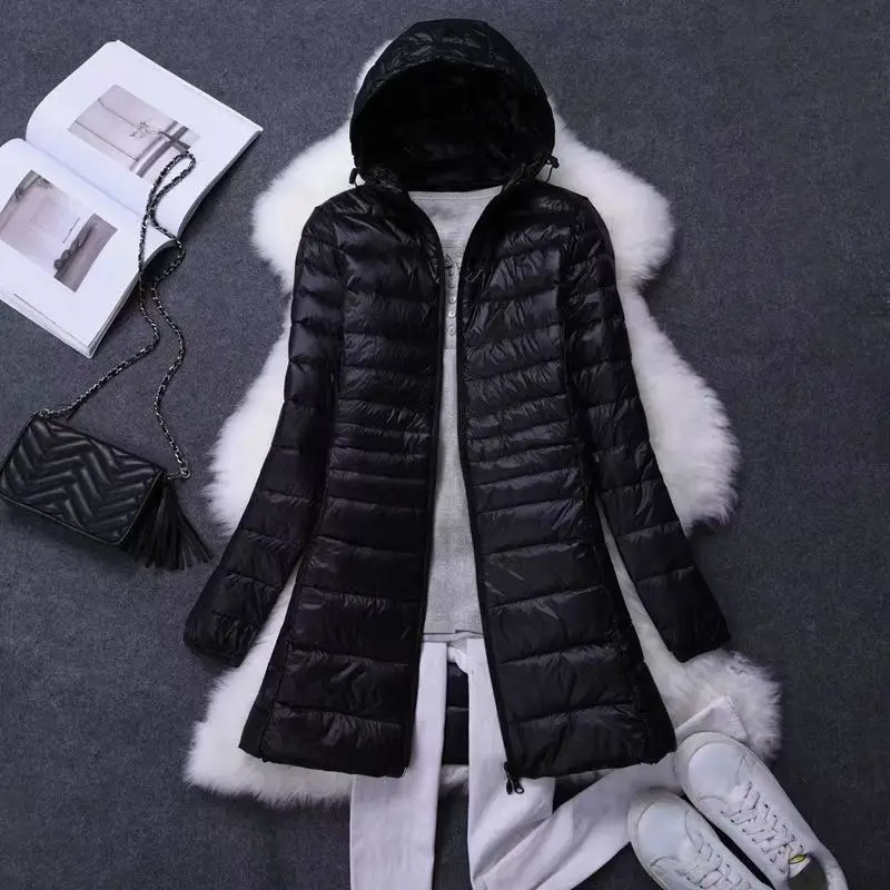 Down Jacket Women Brand New Winter Warm Jackets Women's Long Light 90%White Duck Down Jacket 5XL 6XL 7XL Ultralight Hooded Coats