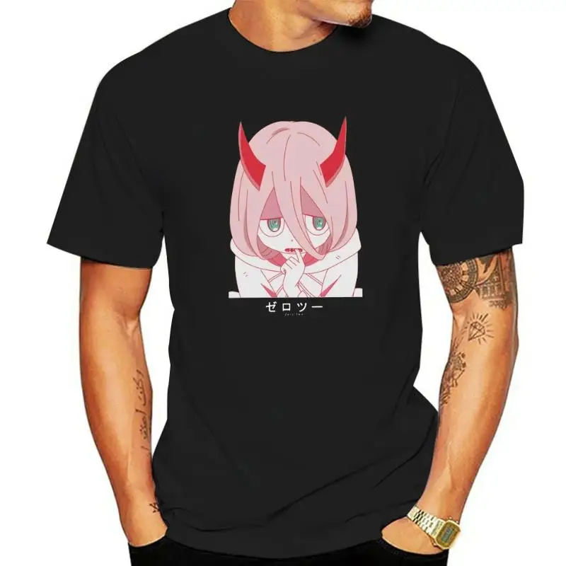 

Новая забавная Футболка с принтом для мужчин, милая, нулевая, две любимые в Franxx Мужская футболка, женская футболка, Аниме футболки в стиле Ха...