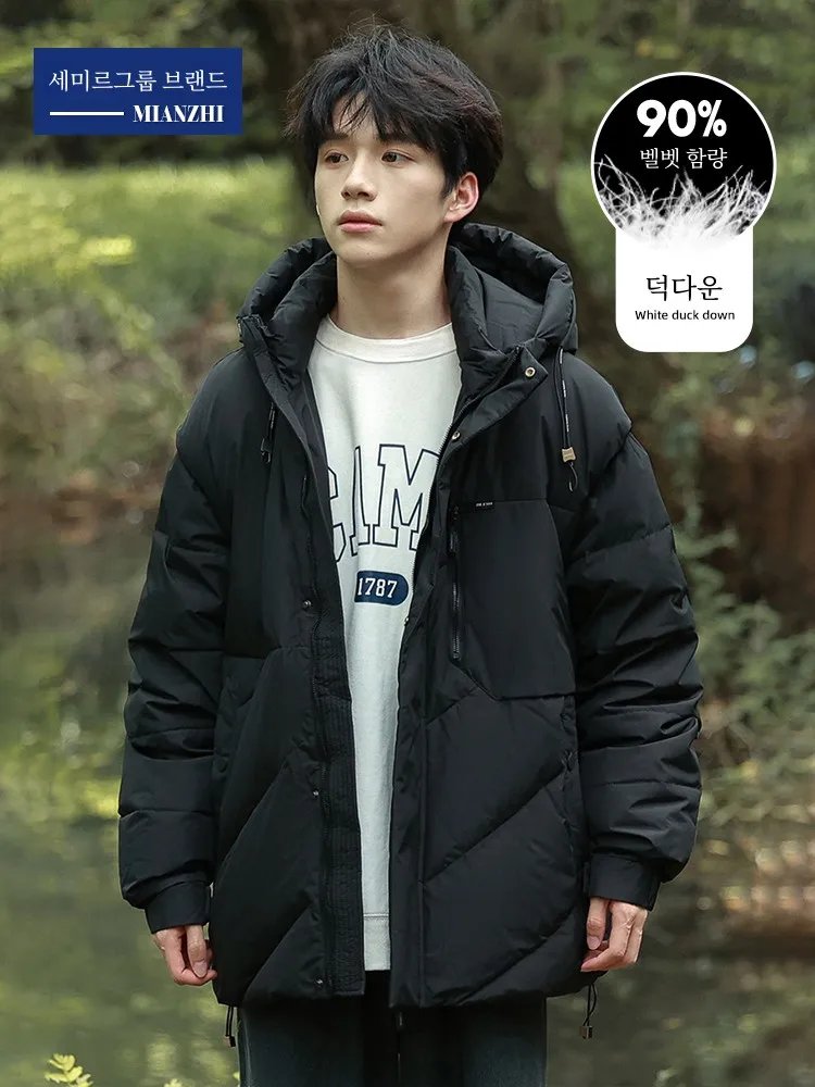 Senma up Хлопковый тонкий пуховик мужской зимний новый молодежный капюшон плюс
