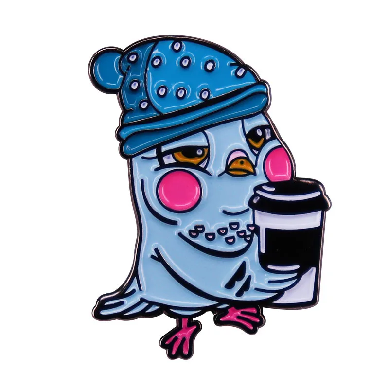 

Cartoon Owl Bird Coffee Bubble Tea Enamel Brooch Pin Brooches Lapel Pins Badge Denim Jacket Jewelry Accessories Fashion Gifts