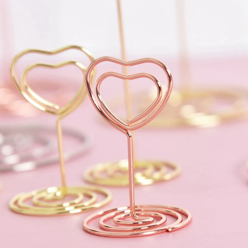 Promotion! Photo Clip Office Decoration Iron Message Card Desk Heart-Shaped Creative |