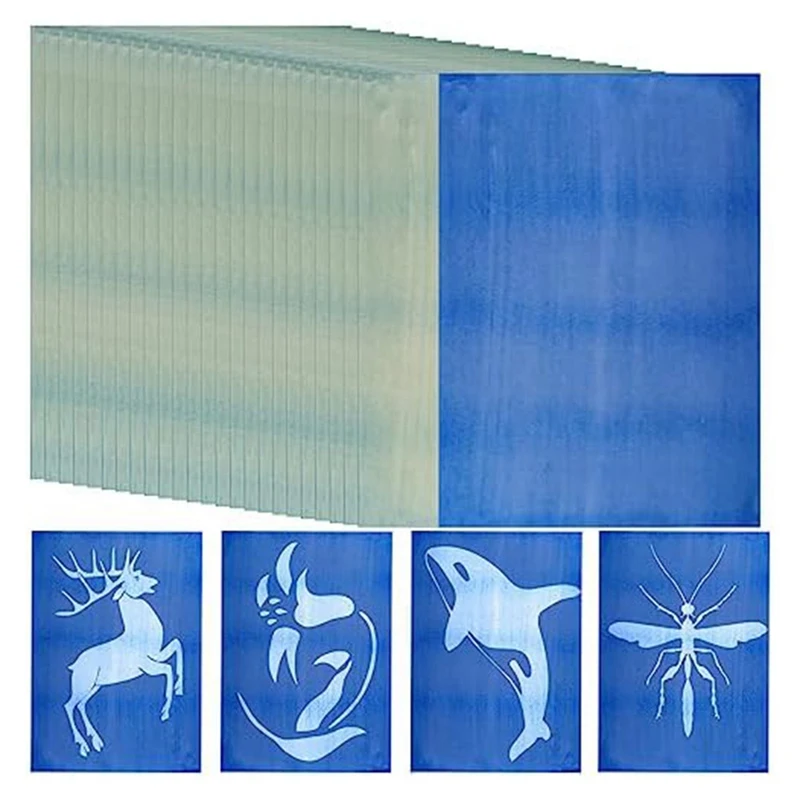 

30 Sheets Sun Print Paper Kits Cyanotype Paper Kit A4 Nature Printing Solar For Kids Adults DIY Art Crafts Project