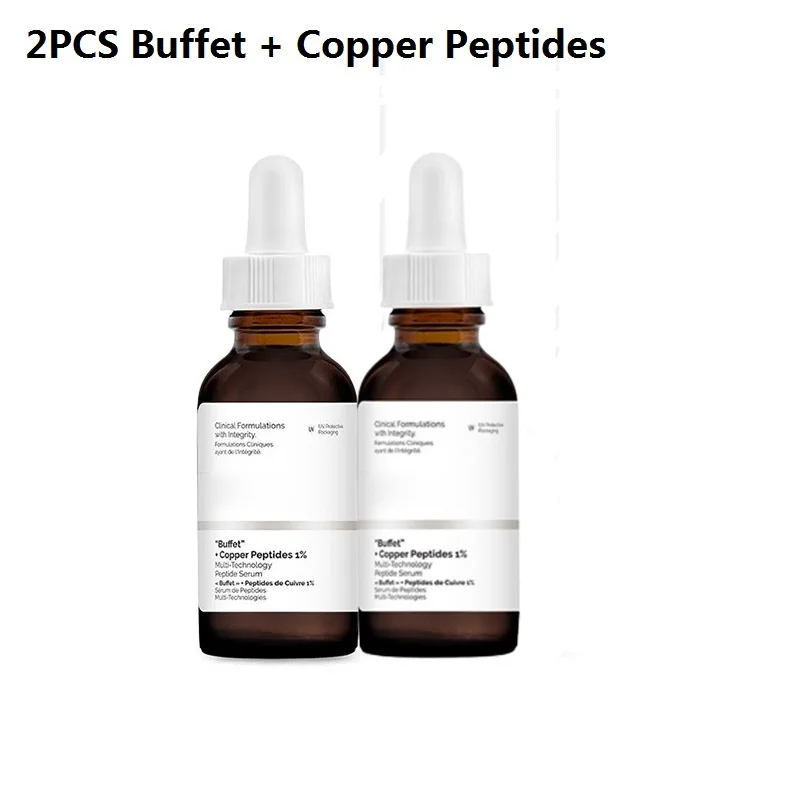 

2PCS Buffet + Copper Peptides 1% Anti-wrinkle Fades Fine Lines Shrink Pores Firm Skin Face Facial Essence Primer 30ml