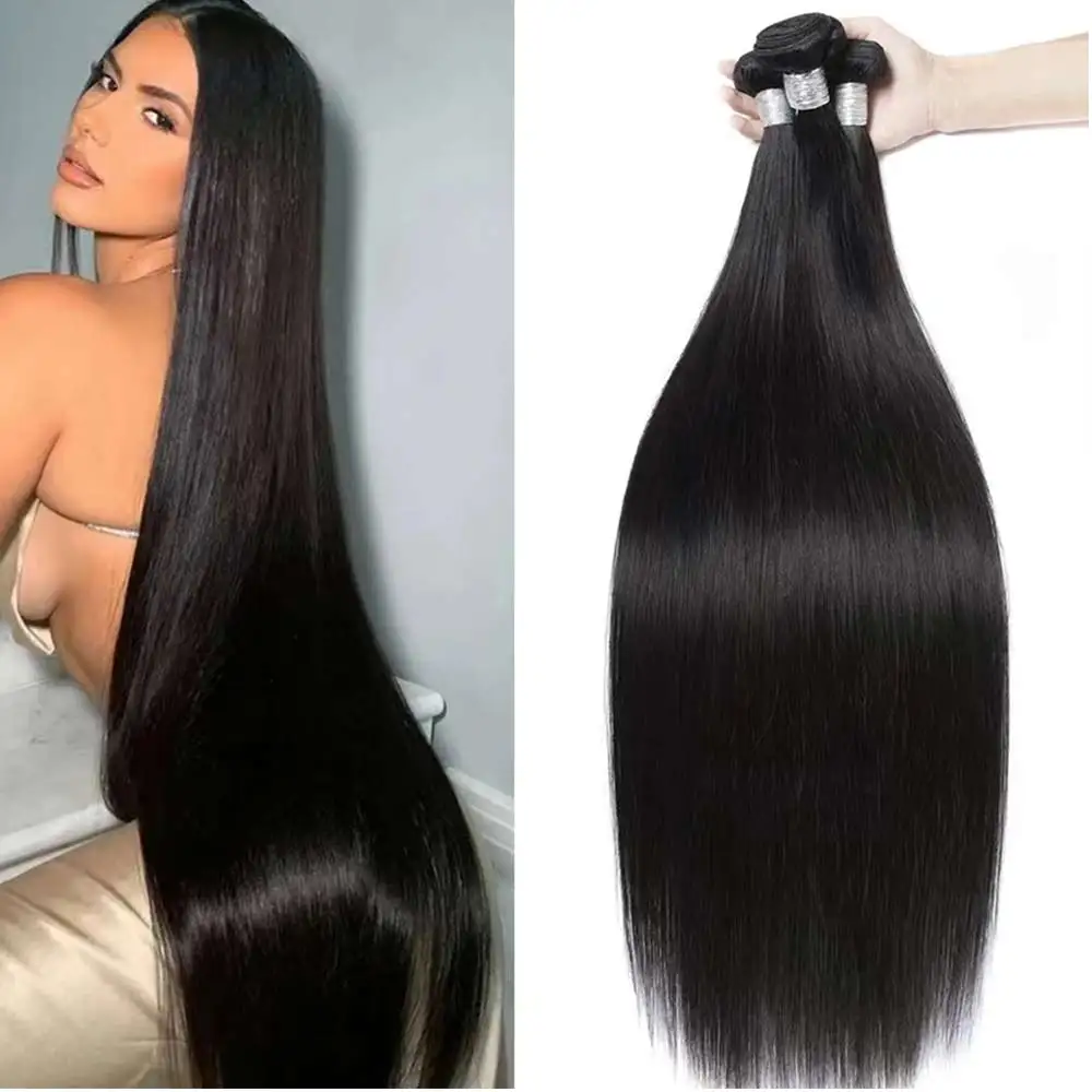 Brazilian Straight Hair Bundles 1/3/4 Pieces 10A Straight Human Hair Bundles 8-32Inch Remy Human Hair Extensions For Black Women