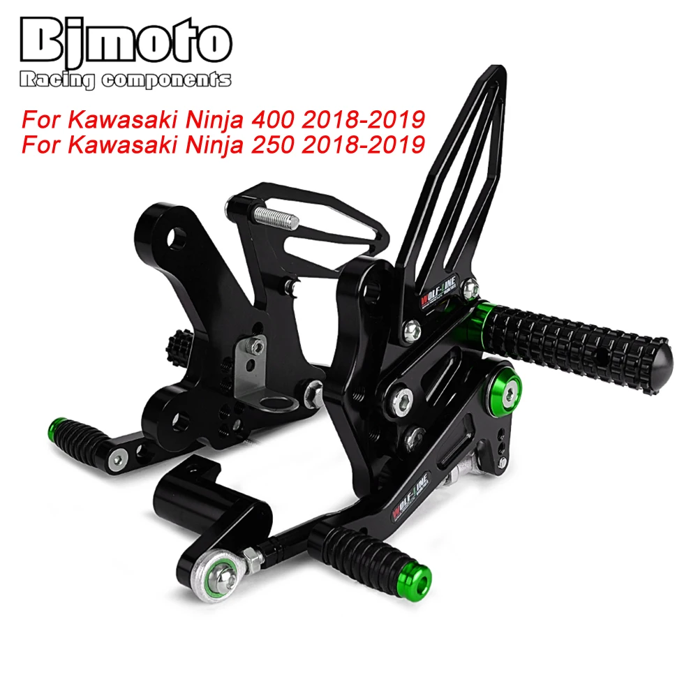 BJMOTO мотоциклетный ЧПУ регулируемый задний комплект подножка для Kawasaki Ninja 400 250