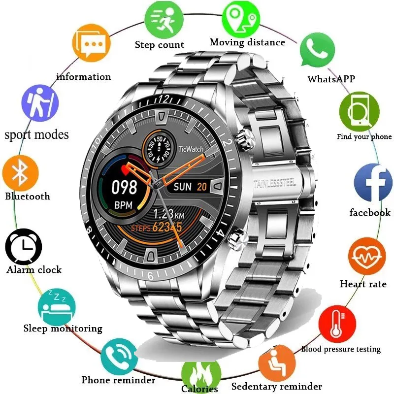 

Smart Watch Men Women Fitness Tracker Heart Rate Blood Pressure Monitor Sport Waterproof for Google Pixel 5 Pixel5 5G HTC U11+