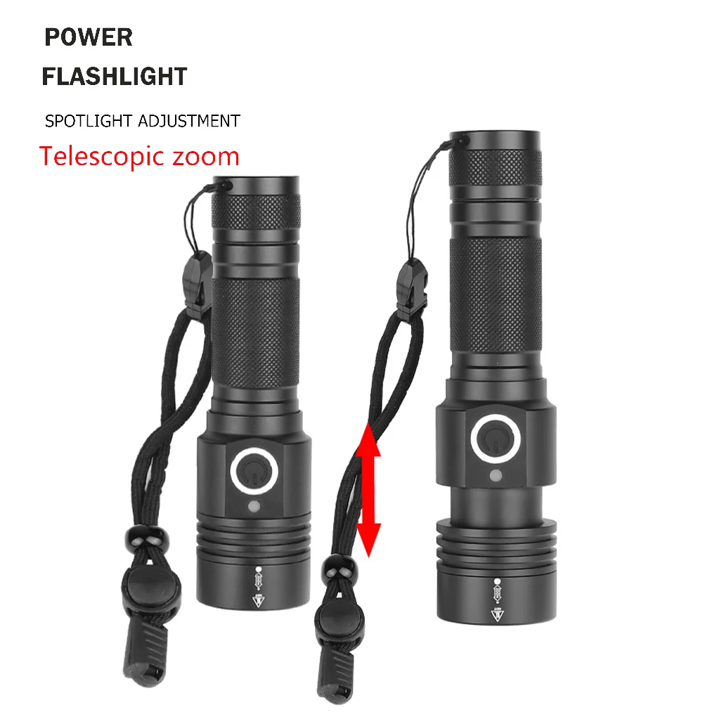 

Magnetic Flashlight Rechargeable Brightness Strong Zoomed Torch Modes Emergency Hunting Hiking Fishing 18650Battery