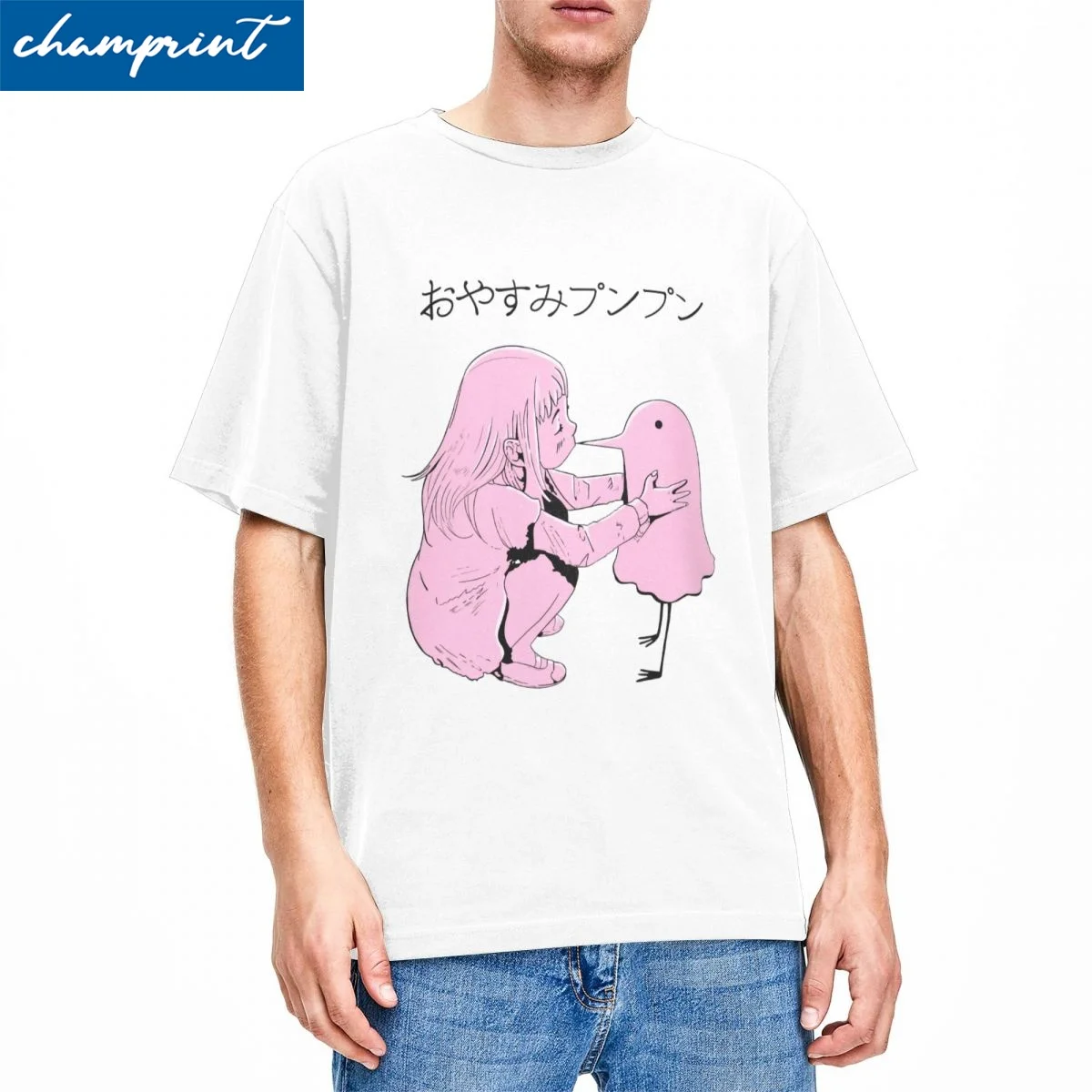 Футболки для мужчин и женщин Oyasumi punweri Anime Japanese одежда из 100% хлопка Забавные