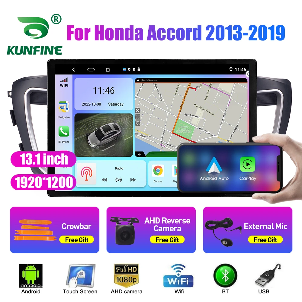 

Автомобильный радиоприемник 13,1 дюйма для Honda Accord 2013-2019 автомобильный DVD GPS-навигатор стерео Carplay 2 Din Центральный Мультимедиа Android авто