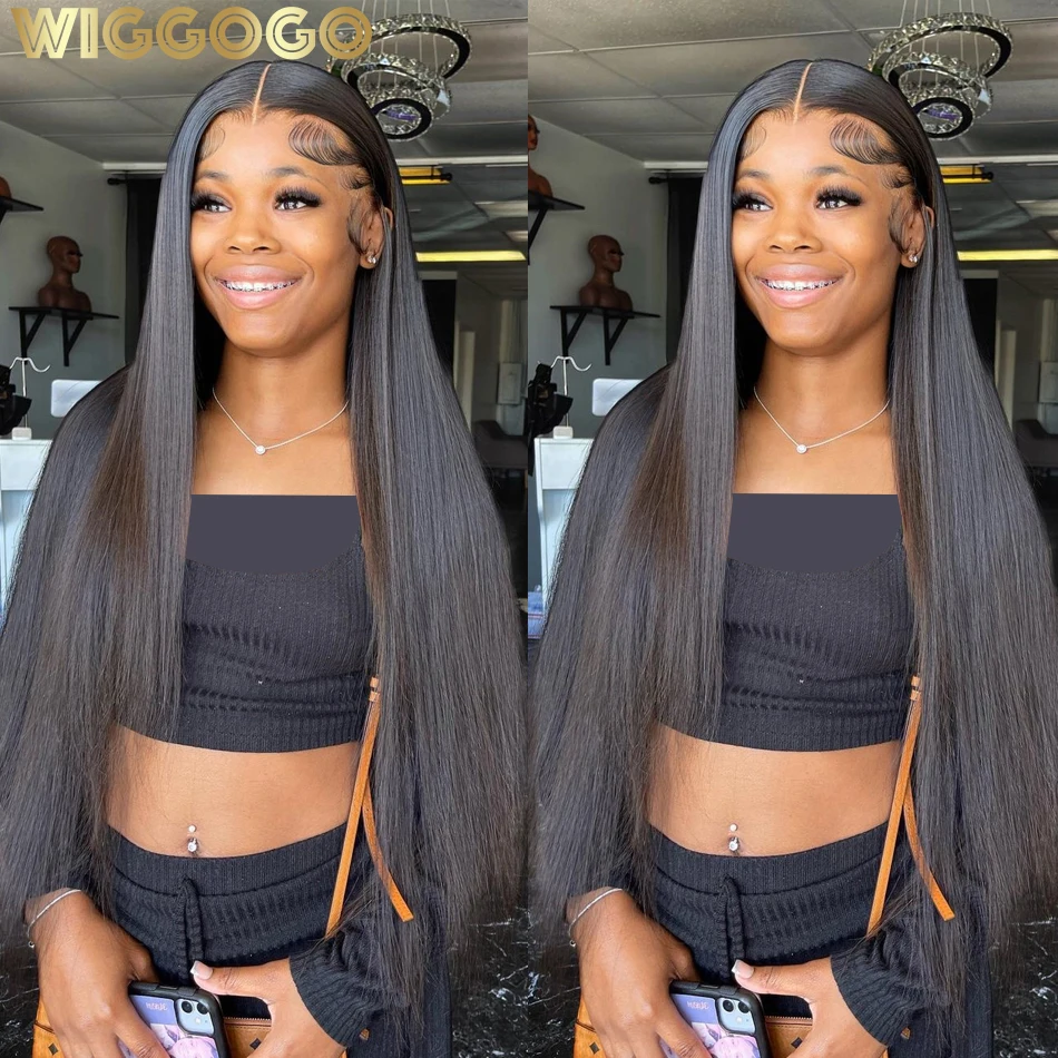 

Парик Wiggogo на сетке 5X5, 40 дюймов, 13X4 13X6 Hd, 360 натуральные волосы