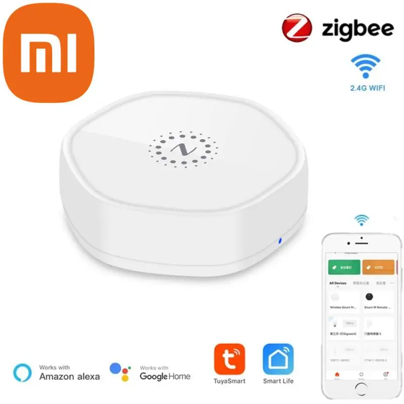 

XIAOMI ZigBee Gateway Tuya Smart Home Gateway WiFi Multi-function Device Linkage Central Control Host White With Alexa Google Ho