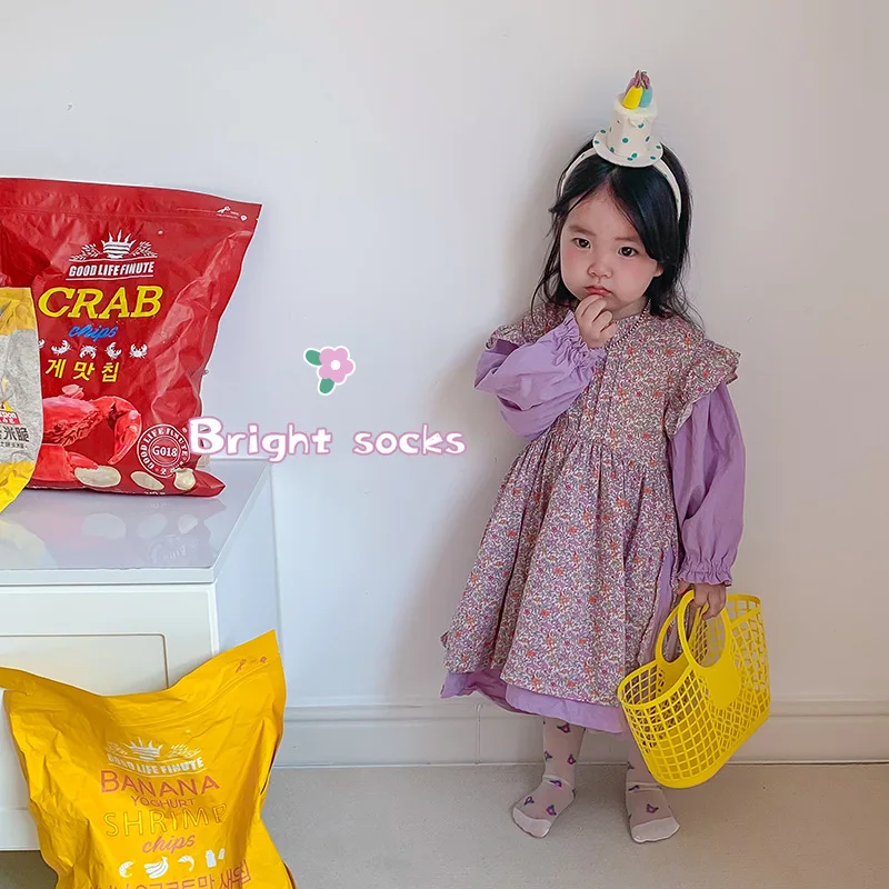 

Children's socks jacquard fungus edge stockings spring and summer strawberry love thin children's straight socks