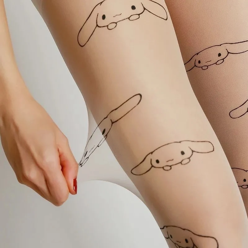 

Летние женские колготки с милым принтом щенка, милые Мультяшные фигурки Лолиты, тонкие нейлоновые колготки, сексуальные цветные Чулочные и...