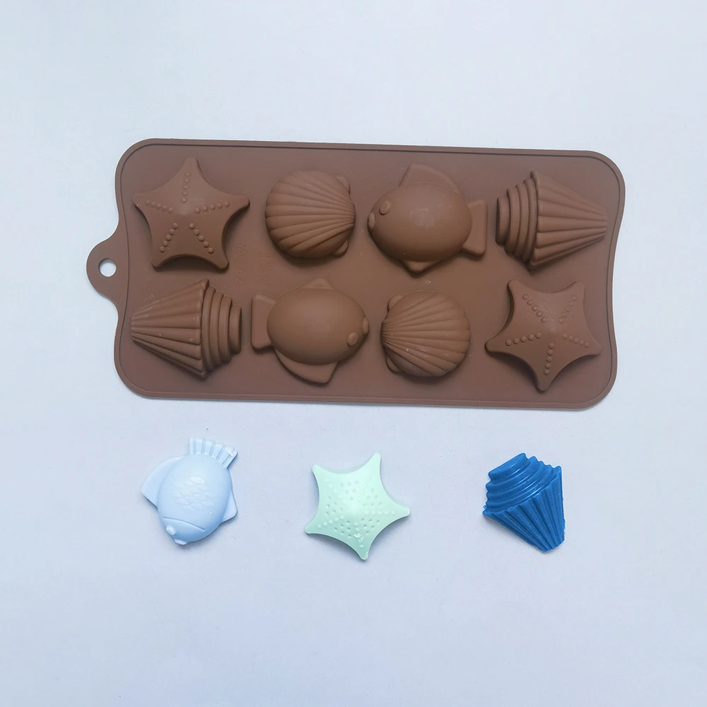 

Silica Gel Cake Baking Decoration Marine Biological Silicone Chocolate Mold Marine Series Sea Star Seahorse Shaped Baking tools