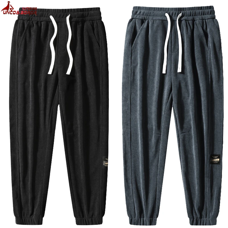 

Men Corduroy Pant Jogger Harem Pants Hip Hop Winter Fall Loose Harajuku Trousers Outdoor Sport Sweatpants Big Size M~7XL 8XL 9XL
