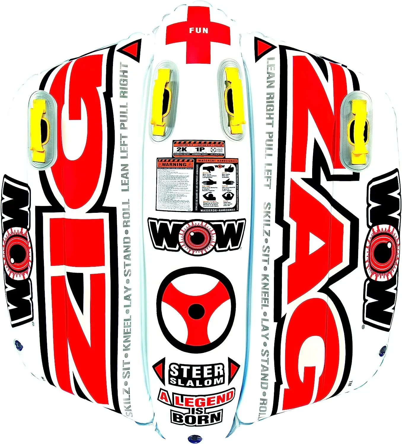 

World of Watersports Zig Zag 1 or 2 Person Inflatable Towable Steerable Tube for Boating, 12-1050