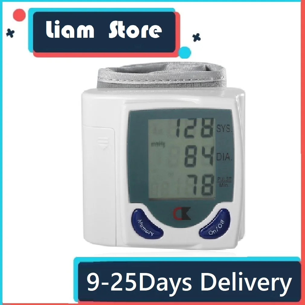 

Hematomanometer Digital Wrist Blood Pressure Monitors Pulse Heart Beat Rate Meter Device Medical Equipment Mini Sphygmomanometer