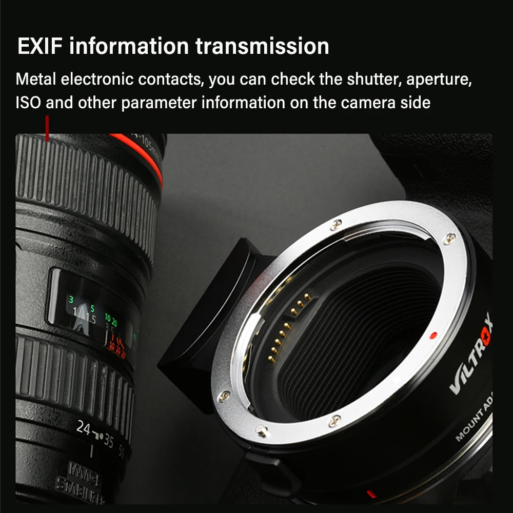 VILTROX EF-EOS R Canon EF to RF Lens Adapter Auto Focus Full Frame for Canon EOS RF Mount R RP R3 R5C R6 C70 R7 R10 Camera enlarge
