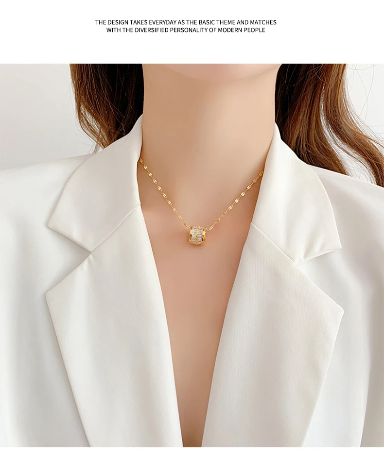 

Zirconia small barbaric waist necklace 2023 new women's hundred with niche design collarbone sweater chain light luxury senior s
