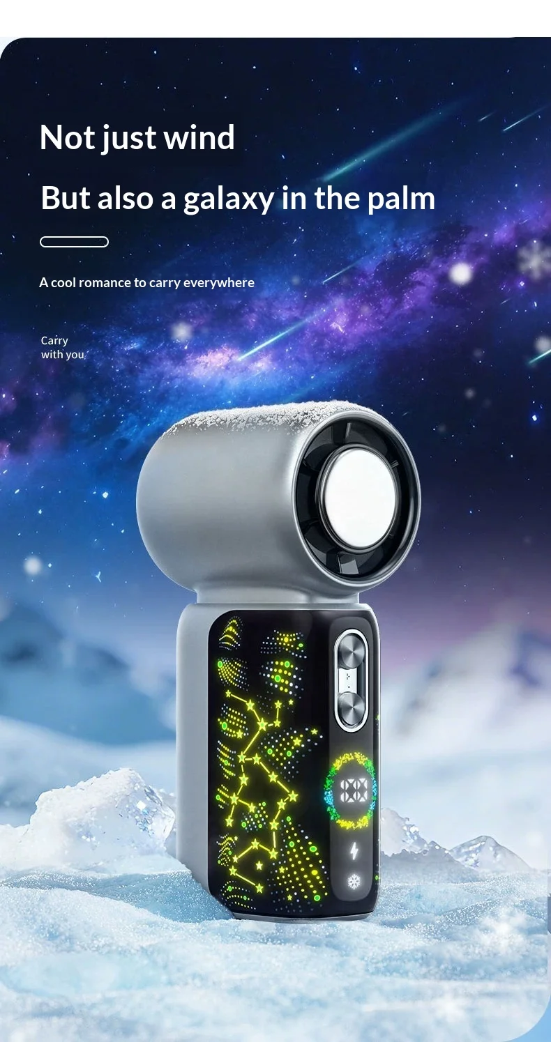 Фото Портативный вентилятор TEPSHINE MY01 Starry Sky с 100 скоростями, регулируемой силой ветра, инновационным турбинным вентилятором, идеально подходит для подарков. №2
