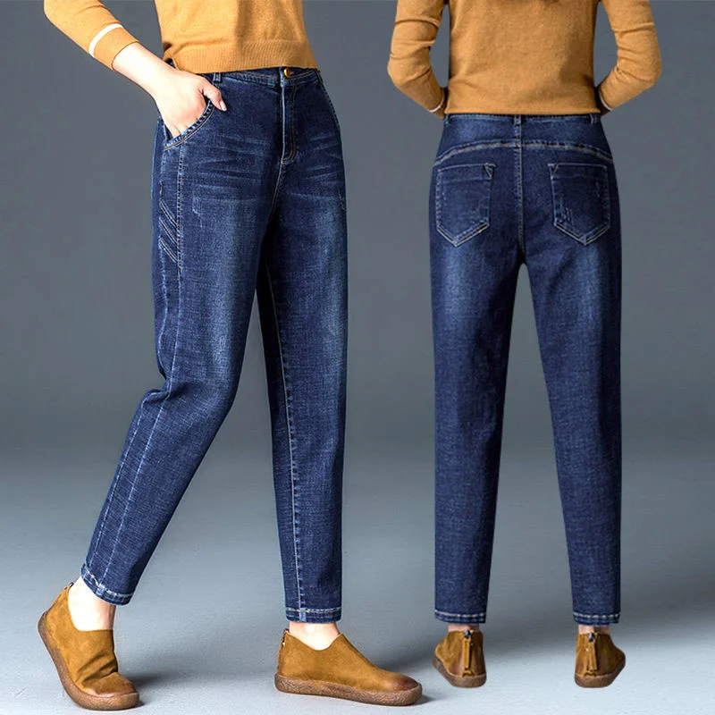 

Женские джинсы, винтажные джинсовые брюки, шаровары с высокой талией, Свободные повседневные уличные брюки, брюки, женские джинсы-бойфренды...