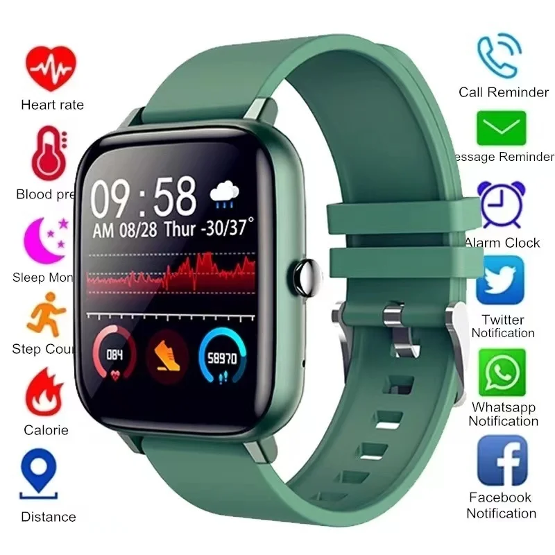 

Смарт-часы P6 с Bluetooth, пульсометром, тонометром и оксиметром