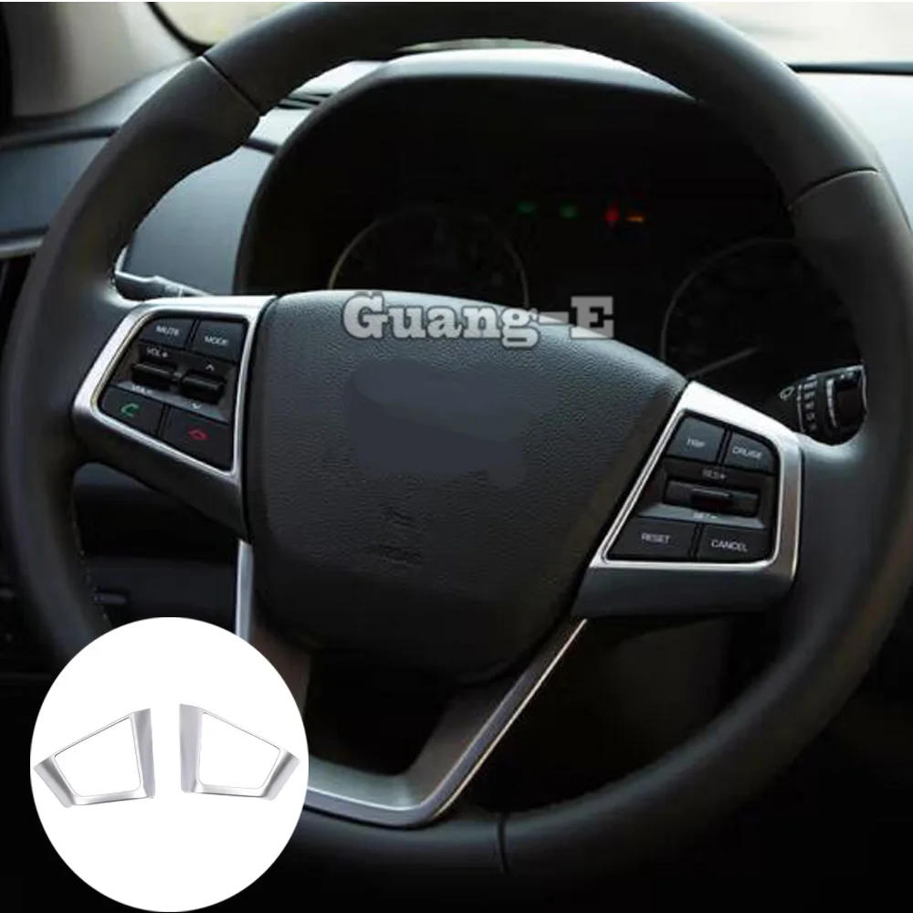 

For Hyundai Creta IX25 2014 2015 2016 2017 Car Detector Stick Cover ABS Chrome Steering Wheel Interior Kit Trim Frame