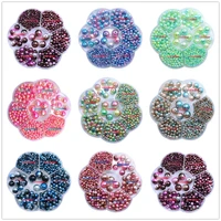 3 12mm 1168pcsbox candy color multicolored gradient mermaid round straight hole abs imitation pearls for diy jewelry making