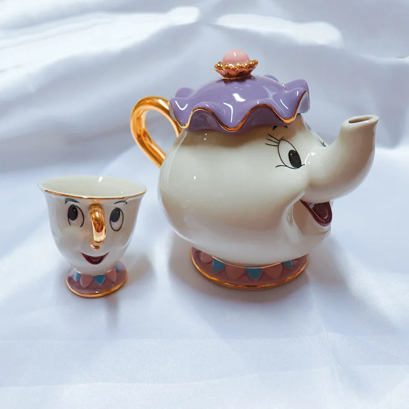 

Drop Ship Cartoon Beauty And The Beast Teapot Mug Mrs Potts Chip Tea Pot Cup One Set Lovely Christmas Gifts Fast Post