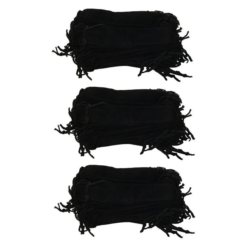 

300 Pcs Black Velvet Pen Pouch Sleeve Holder Single Pen Bag Case Pencil Bag