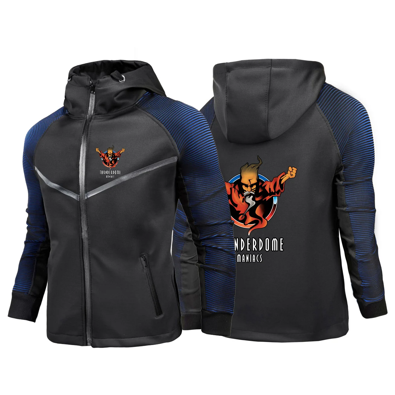 

2022 Men's Spring Autumn Thunderdome Printing Spliced Zipper Jacket Hoodies Slim Sexy Leisure Racing Suits Sportswear Coat