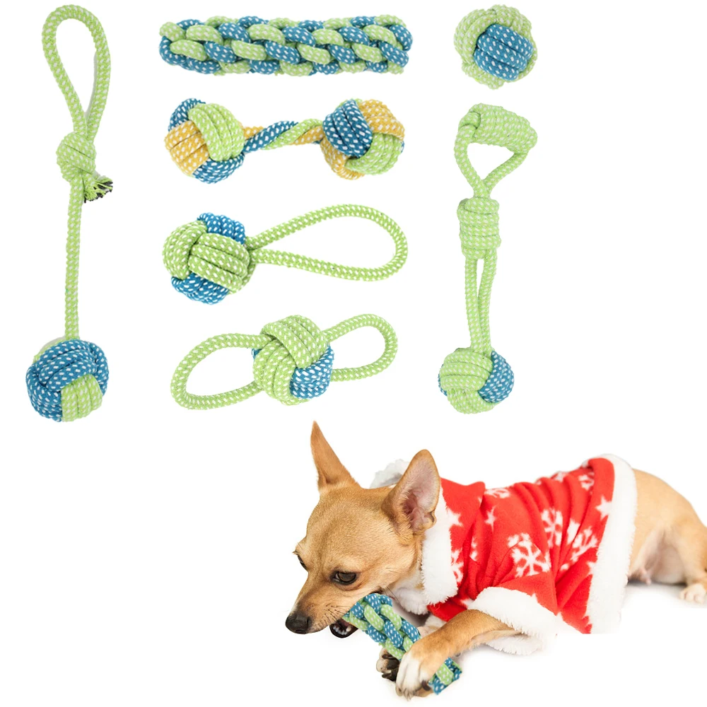 

Toothbrush Chew Puppy Toy Pet Dog Chew Toys Cleaning Teeth Puppy Dog Rope Knot Ball Dogs Accessories for Large Small Dog