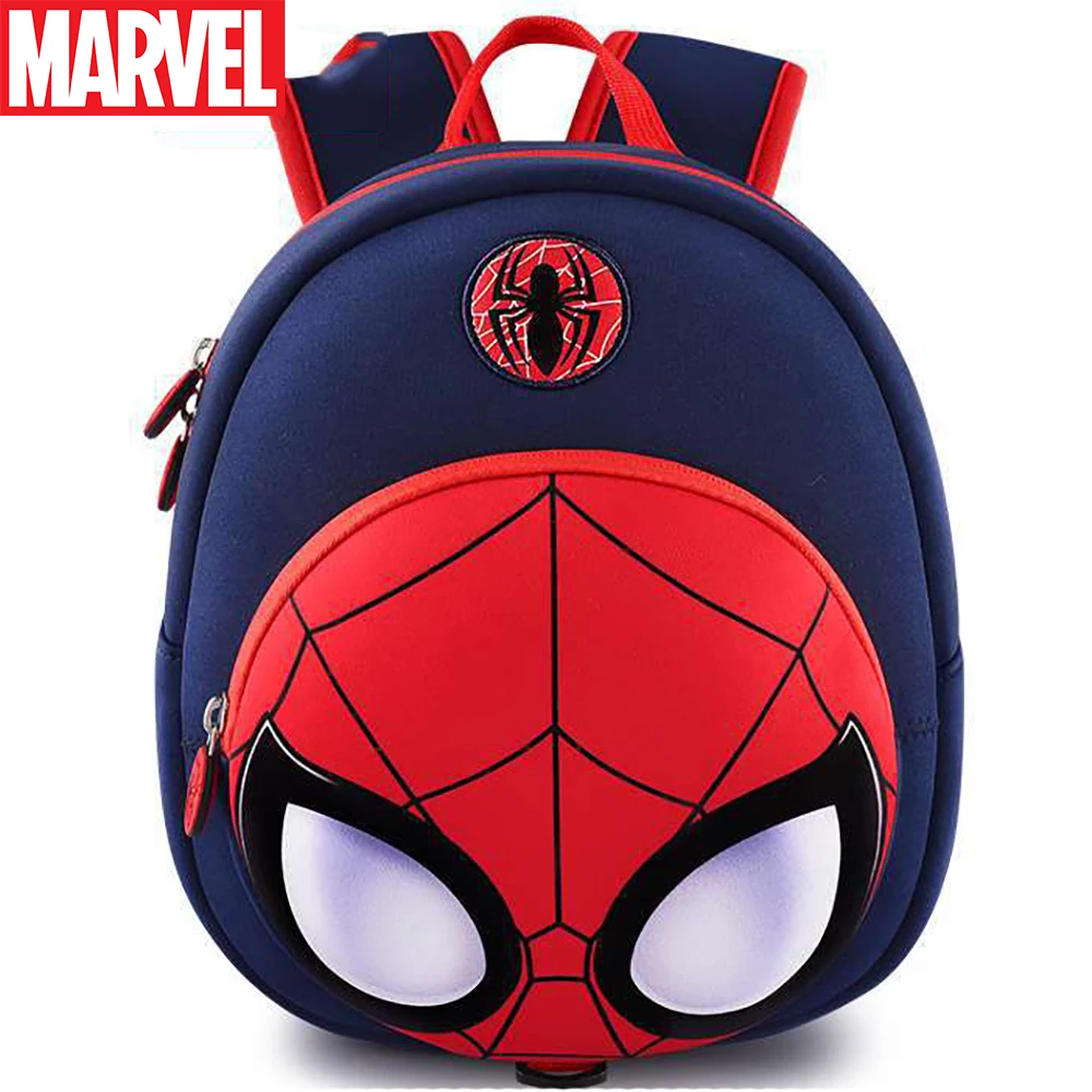 Marvel 3D Spiderman Backpack For Kids Cartoon Captain America Anti Lost Kawaii Kindergarten Baby Bookbag Toddler Design Satchel