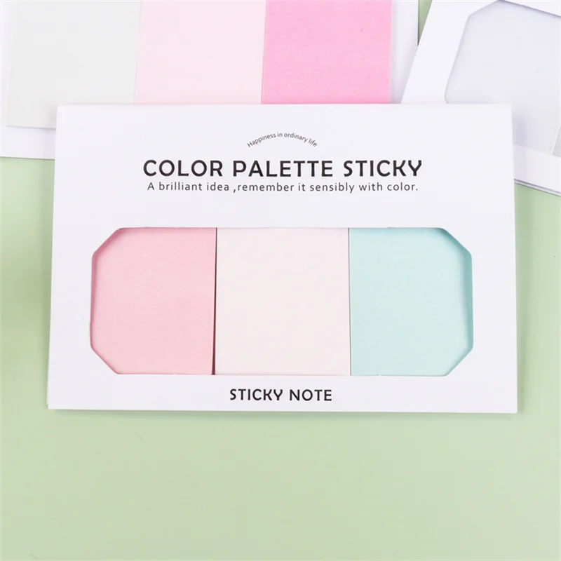 

60 sheets Creative notepad Colorful multi-color index sticker Tearable message note Solid convenient stationery Random style