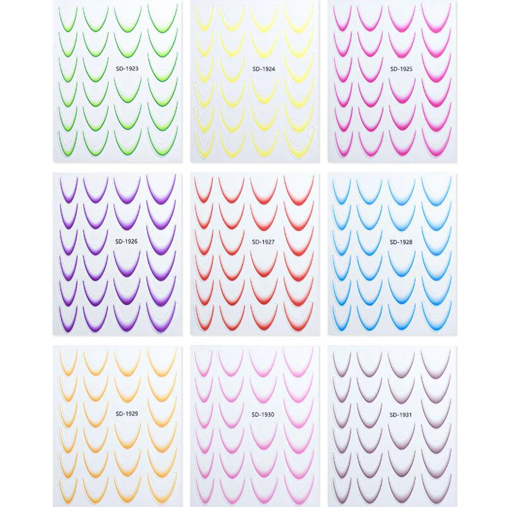 Наклейки для ногтей с французским градиентом наклейки сделай сам ногтевого