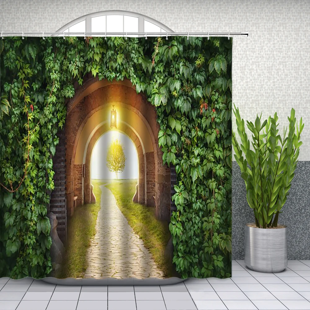 Штора для душа из Тосканы занавеска с традиционными кирпичными домами