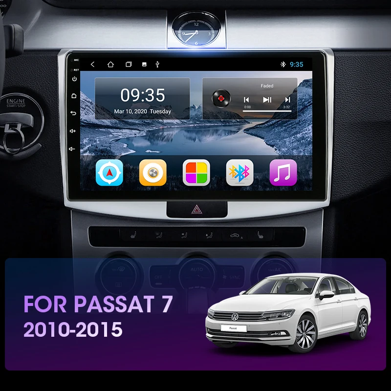 Vtopek 10.1&quot 4G+WiFi DSP 2din Android 10.0 Car Radio Multimedia Video Player For VW Volkswagen Passat B7 B6 2010-2015 Head Unit |
