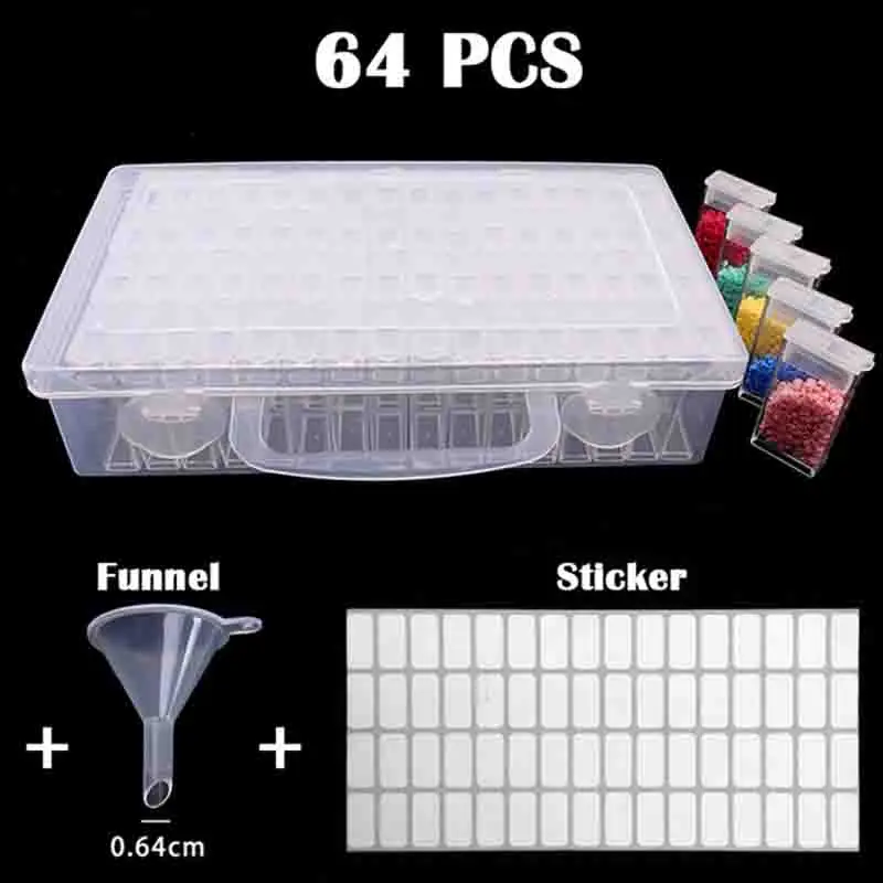 

28/56/64/128 Pcs Slot Diamond Painting Tools Accessories Beads Container Kits Storage Organizer Stone Storage Convenience Box