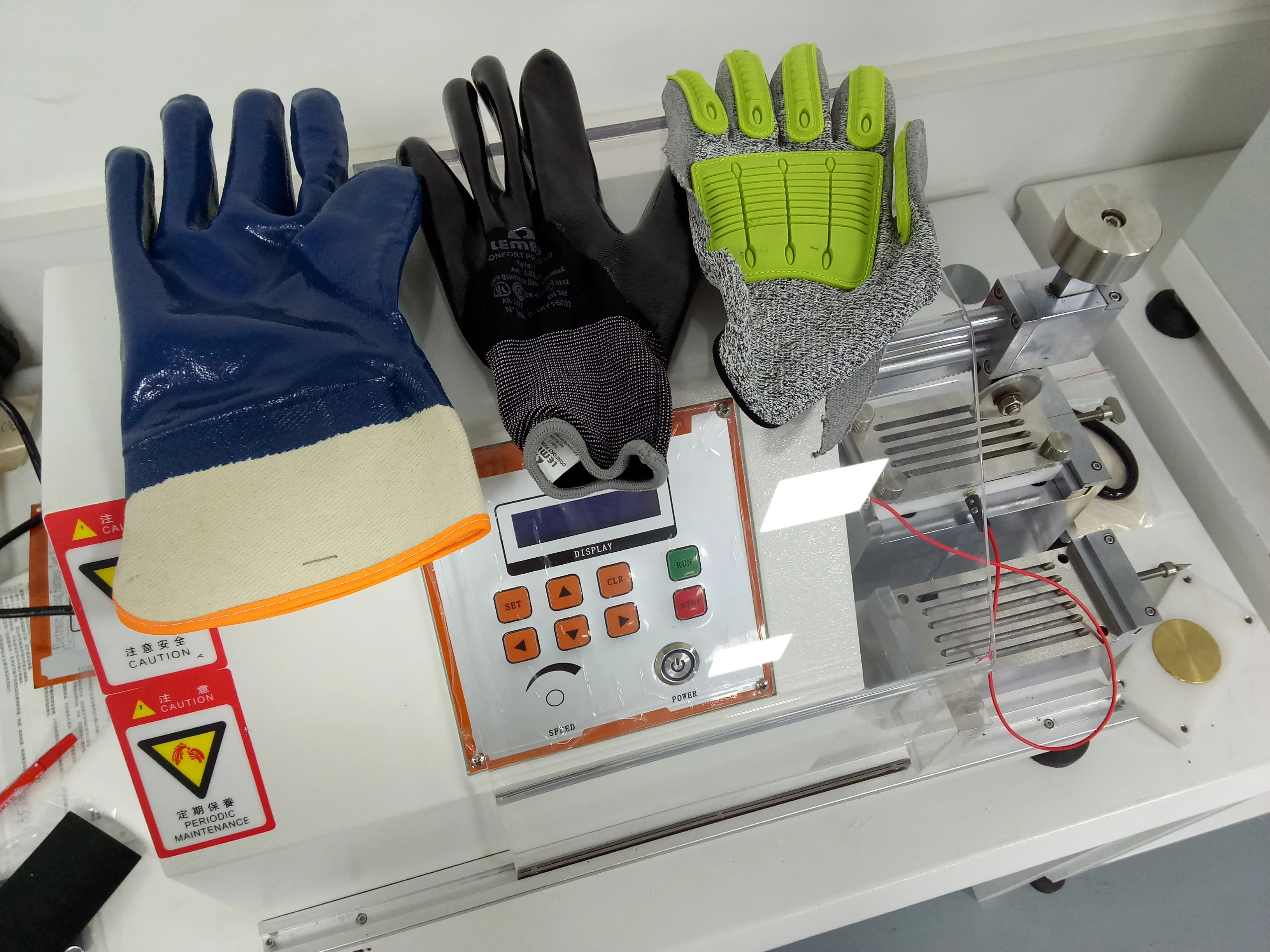 EN388 EN13997 Цифровые защитные перчатки тестер сопротивления порезам кожи