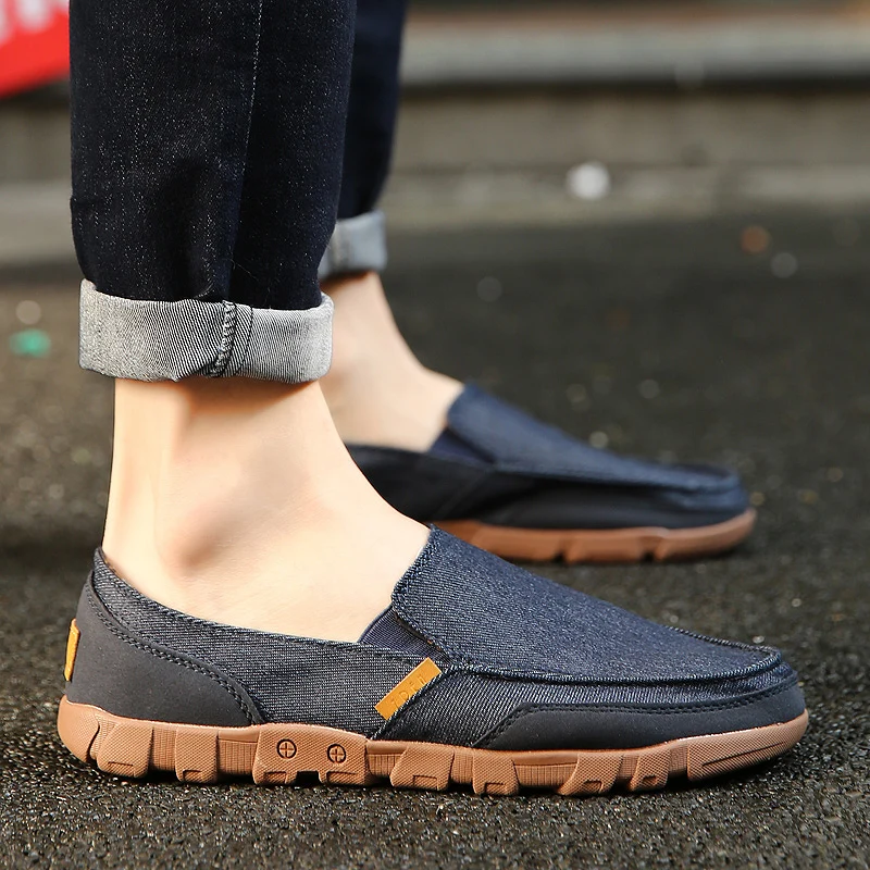 

SOLI2 Breathable Casual Men Flat Shoes Moccasins Espadrilles Spring/Autumn Classic Blue Canvas Men's shoes S12590-S12598