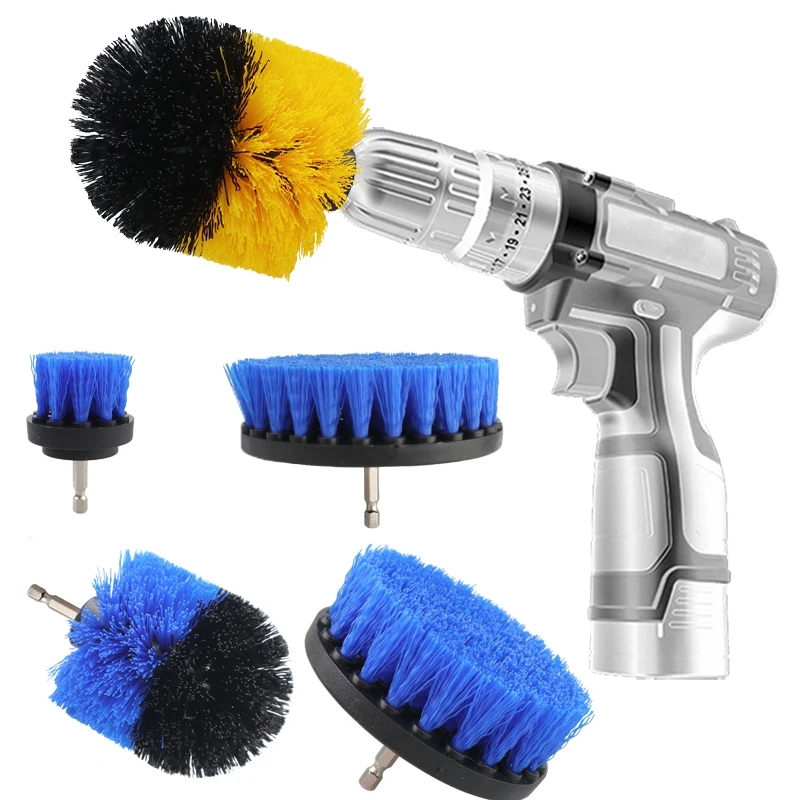 Bathroom With Polisher Bristle Power House Set Extender Attachment Tools Acrylic Cleaning Brush Scrubber 3pcs Kit Cleaning Drill