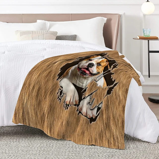 BlessLiving 3D Lovely Pug Flannel Throw Blanket Super Soft Lightweight Kawaii Dog Animal Fur Plank Pattern Blanket Dropshipping 6