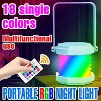 led nightlight usb bedside table lamp rgb neon lights for home decoration rechargeable bedroom night lamp with ir remote control