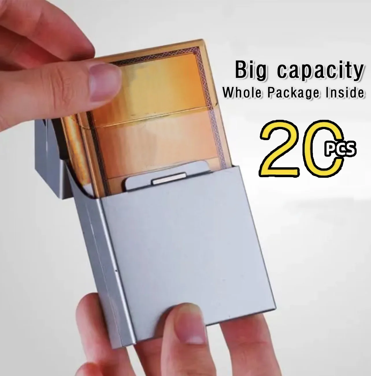Металлический флип-чехол для сигарет портативный 20 шт. контейнер хранения с