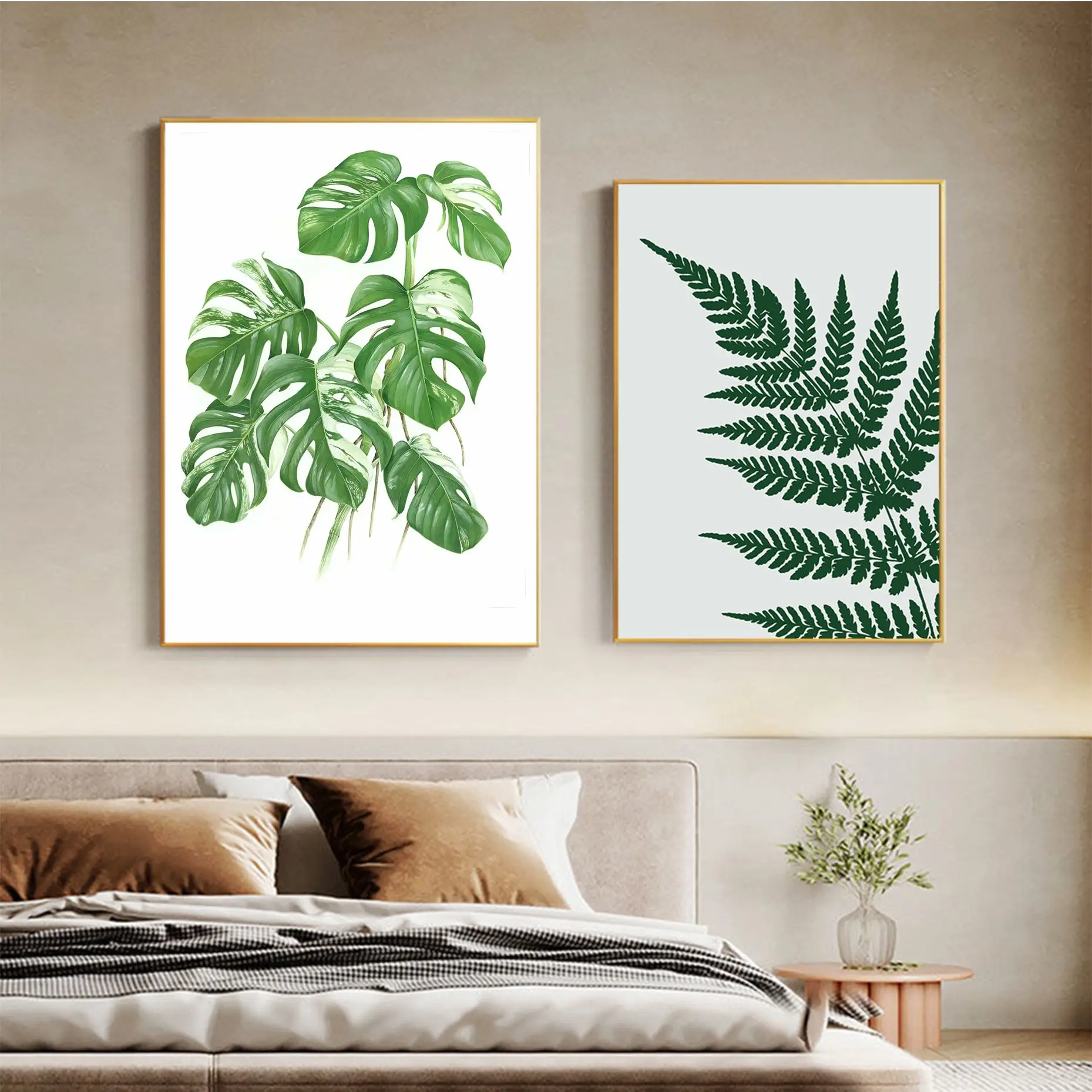 

Tropical Plant Nordic Whitepaper Poster Decoracion Painting Wall Art White Kraft Paper Posters Wall Stickers