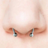 23510pcs thin fake nose ring septum helix nostril piercing labret lip fake pierc titanium faux septum body piercing jewelry