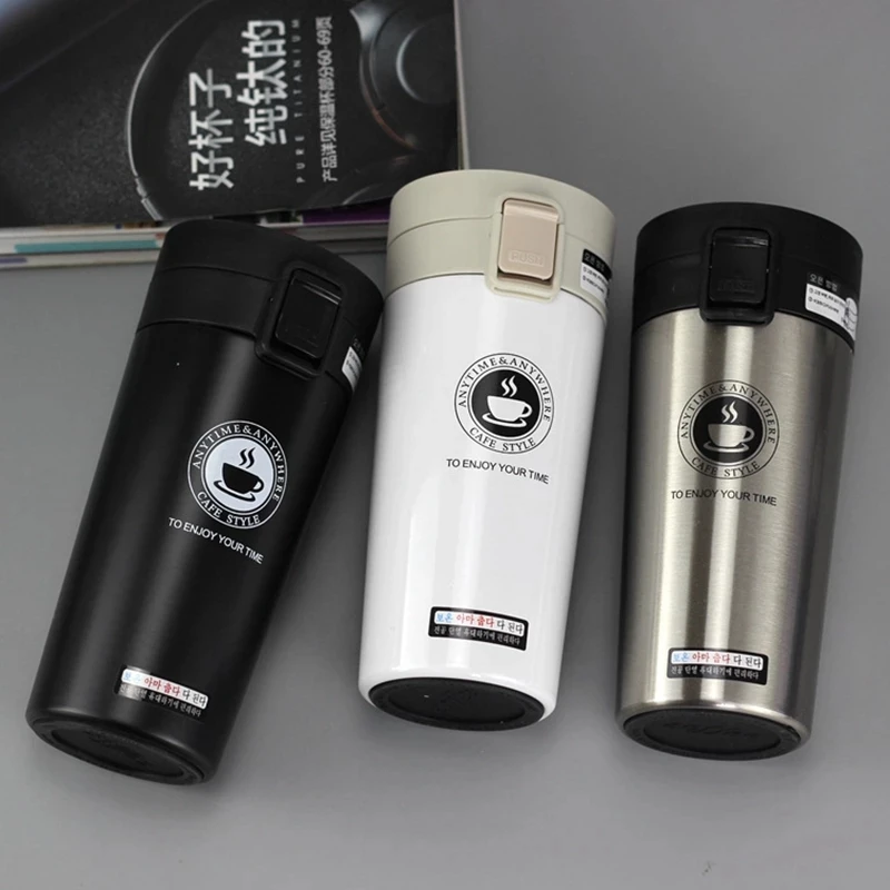 Купи Premium Travel Coffee Mug Stainless Steel Thermos Tumbler Cups Vacuum Flask thermo Water Bottle Tea Mug Thermal Cup за 517 рублей в магазине AliExpress