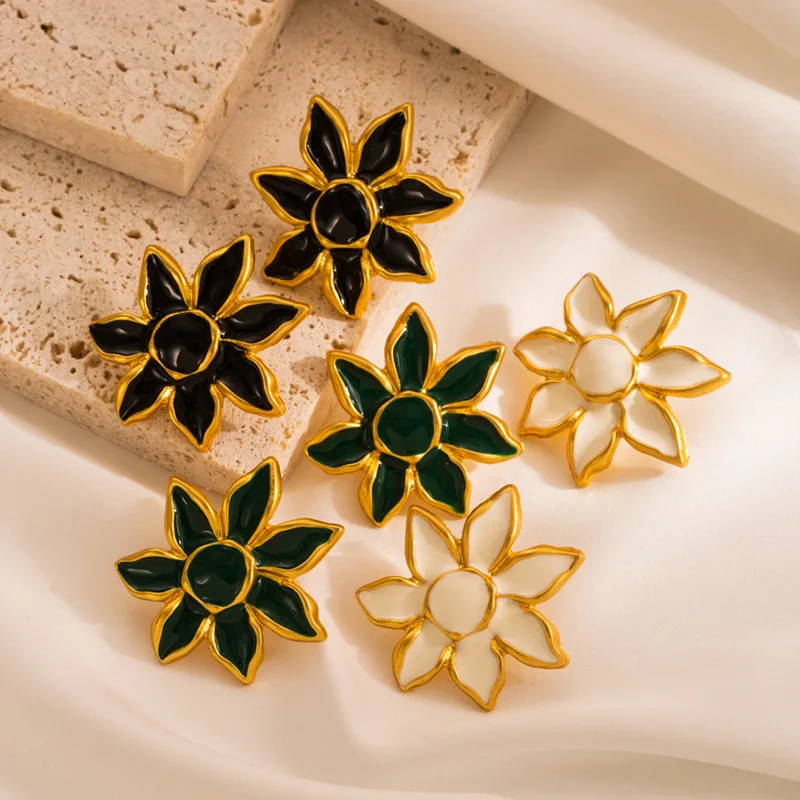 

Bohemia Gold New Big Flower Statement Jewelry for Women Female Boho Cute Earring